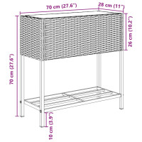 Produktbild för Odlingslådor med hylla 2 st brun 70x28x70 cm konstrotting