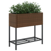 Produktbild för Odlingslådor med hylla 2 st brun 70x28x70 cm konstrotting