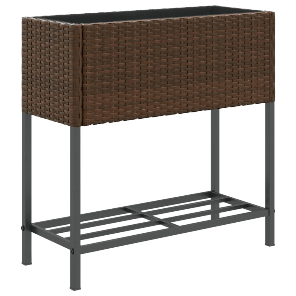 Produktbild för Odlingslådor med hylla 2 st brun 70x28x70 cm konstrotting