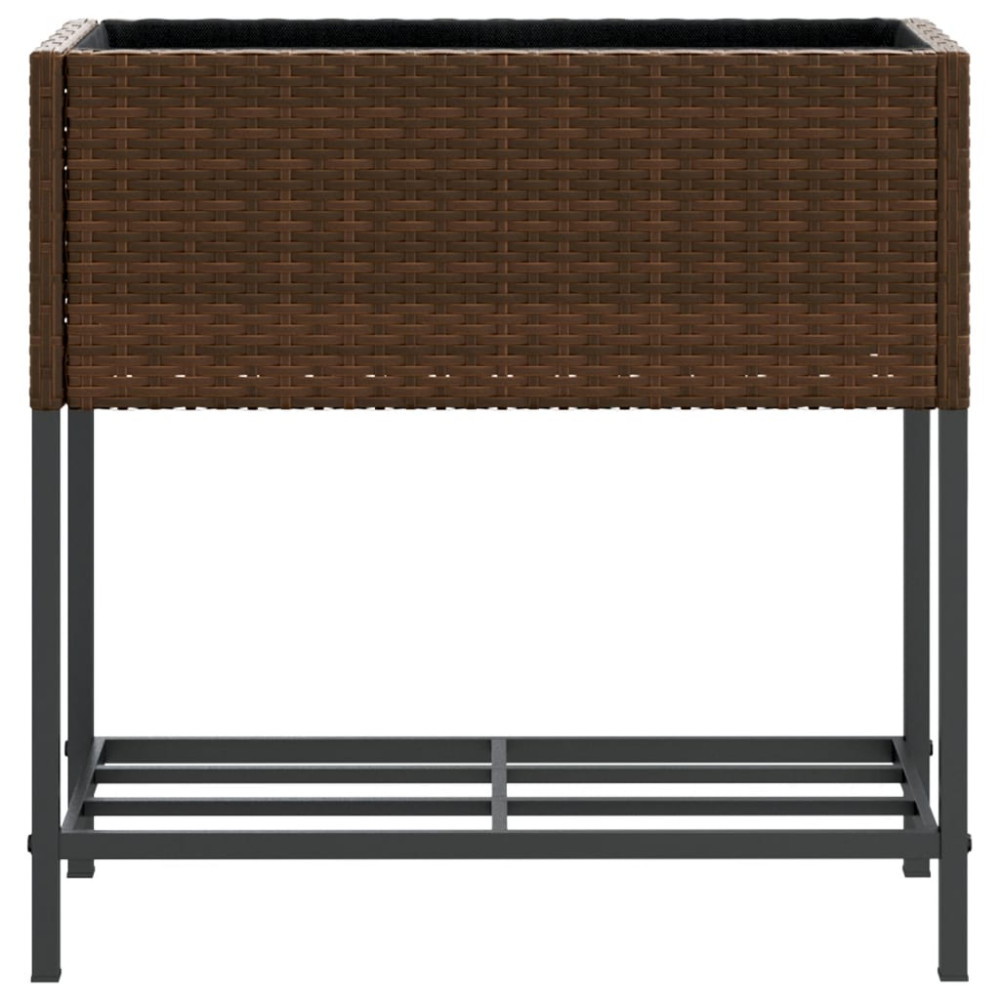 Produktbild för Odlingslådor med hylla 2 st brun 70x28x70 cm konstrotting