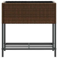 Produktbild för Odlingslådor med hylla 2 st brun 70x28x70 cm konstrotting