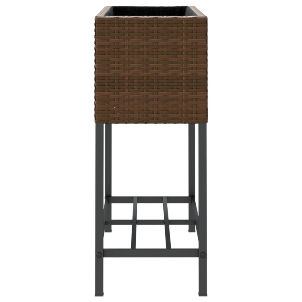 Produktbild för Odlingslådor med hylla 2 st brun 70x28x70 cm konstrotting