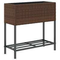 Produktbild för Odlingslådor med hylla 2 st brun 70x28x70 cm konstrotting