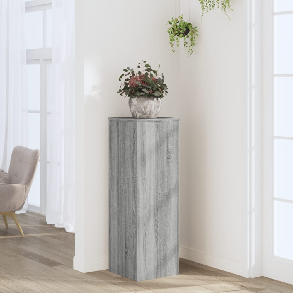 Produktbild för Växtställ grå sonoma 33x33x100 cm konstruerat trä