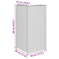 Produktbild för Odlingslådor 2 st svart 30x30x60 cm konstrotting