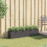 Produktbild för Odlingslådor med 2 krukor 2 st svart 72x30x32 cm konstrotting