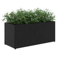 Produktbild för Odlingslådor med 2 krukor 2 st svart 72x30x32 cm konstrotting