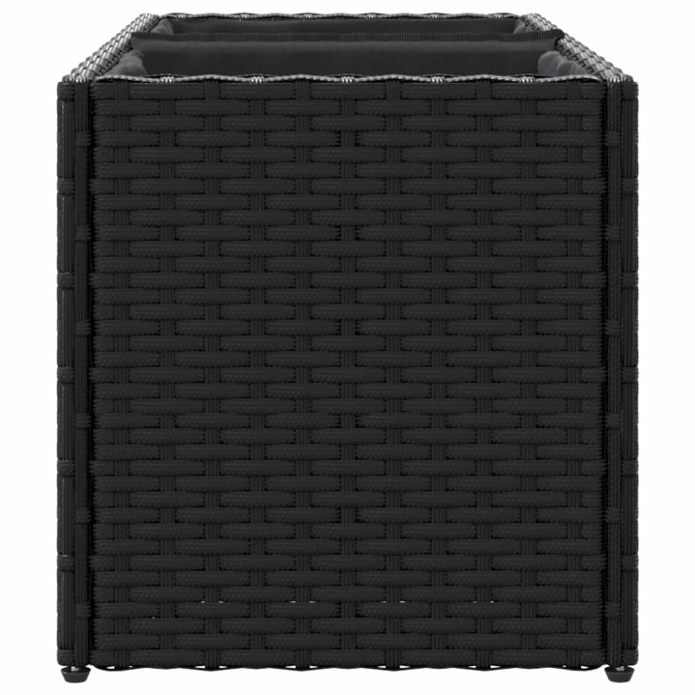 Produktbild för Odlingslådor med 2 krukor 2 st svart 72x30x32 cm konstrotting