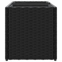 Produktbild för Odlingslådor med 2 krukor 2 st svart 72x30x32 cm konstrotting