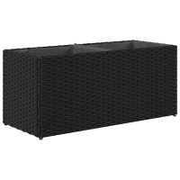 Produktbild för Odlingslådor med 2 krukor 2 st svart 72x30x32 cm konstrotting