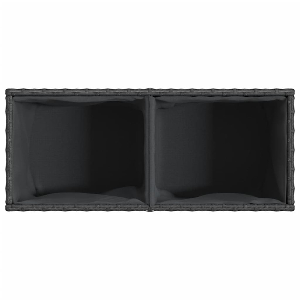 Produktbild för Odlingslådor med 2 krukor 2 st svart 72x30x32 cm konstrotting