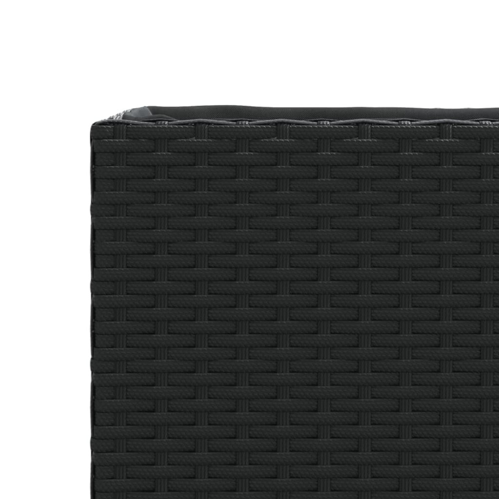 Produktbild för Odlingslådor med 2 krukor 2 st svart 72x30x32 cm konstrotting