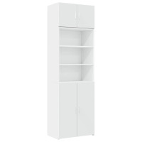 Produktbild för Förvaringsskåp vit 70x42,5x225 cm konstruerat trä