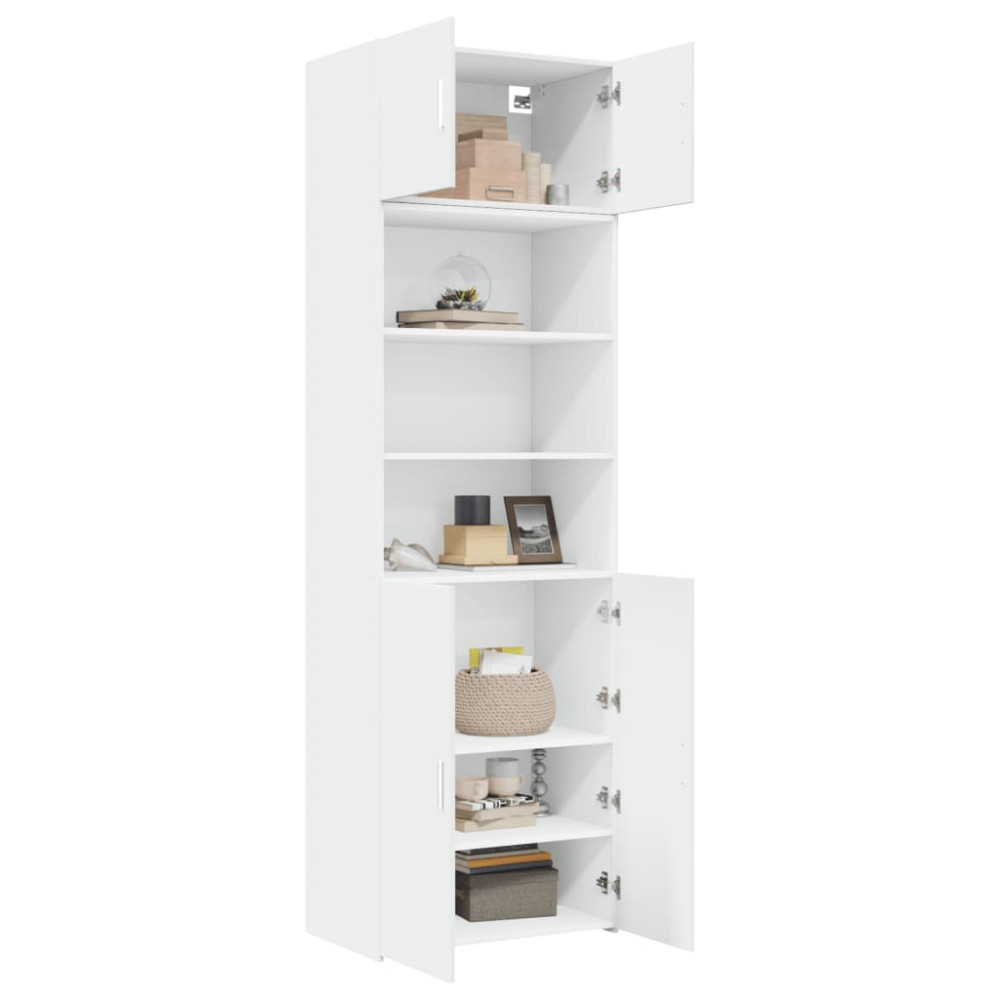 Produktbild för Förvaringsskåp vit 70x42,5x225 cm konstruerat trä