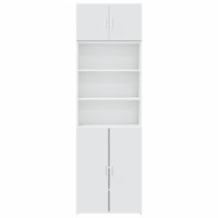 Produktbild för Förvaringsskåp vit 70x42,5x225 cm konstruerat trä