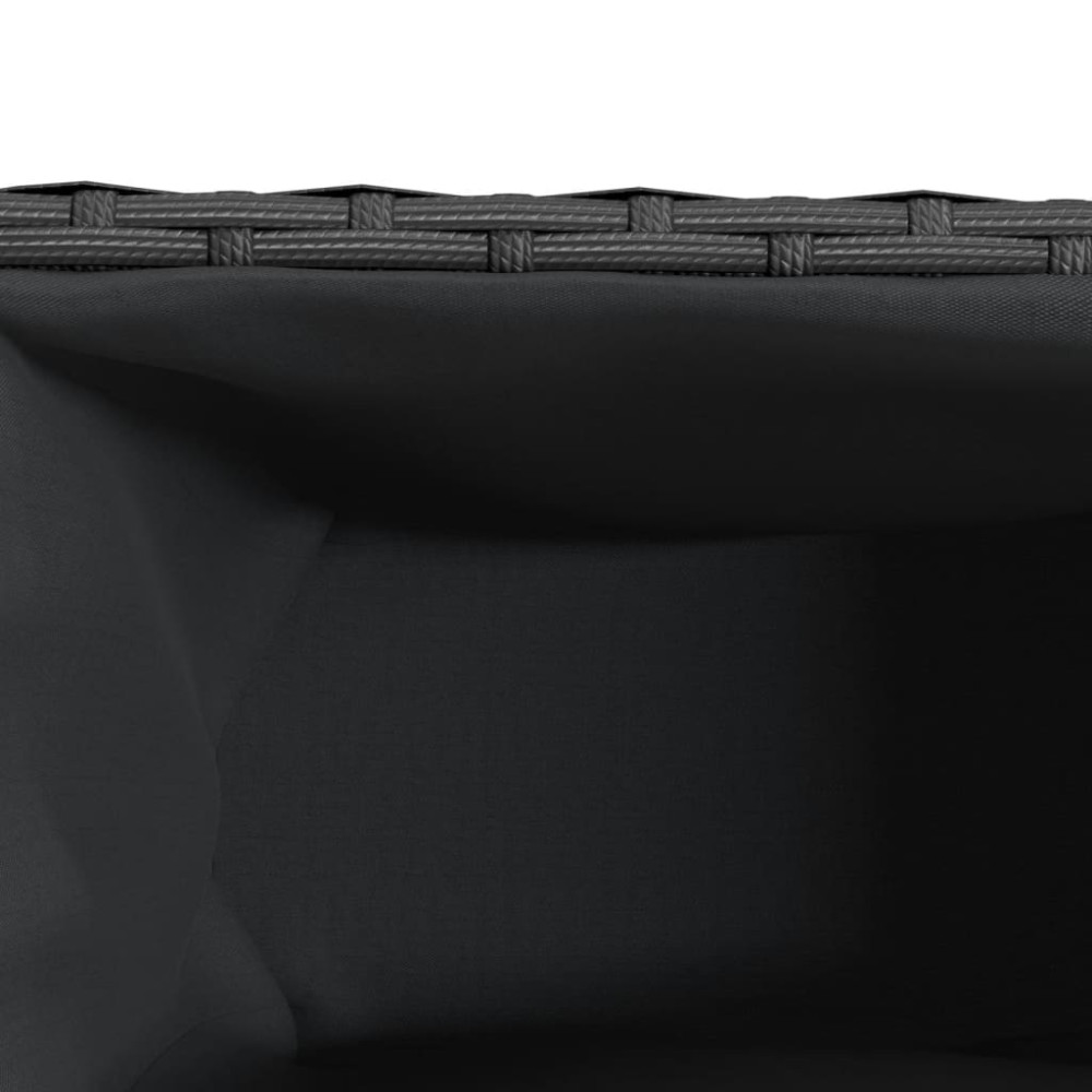Produktbild för Odlingslådor med 3 krukor 2 st svart 105x30x32 cm konstrotting