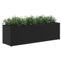 Produktbild för Odlingslådor med 3 krukor 2 st svart 105x30x32 cm konstrotting