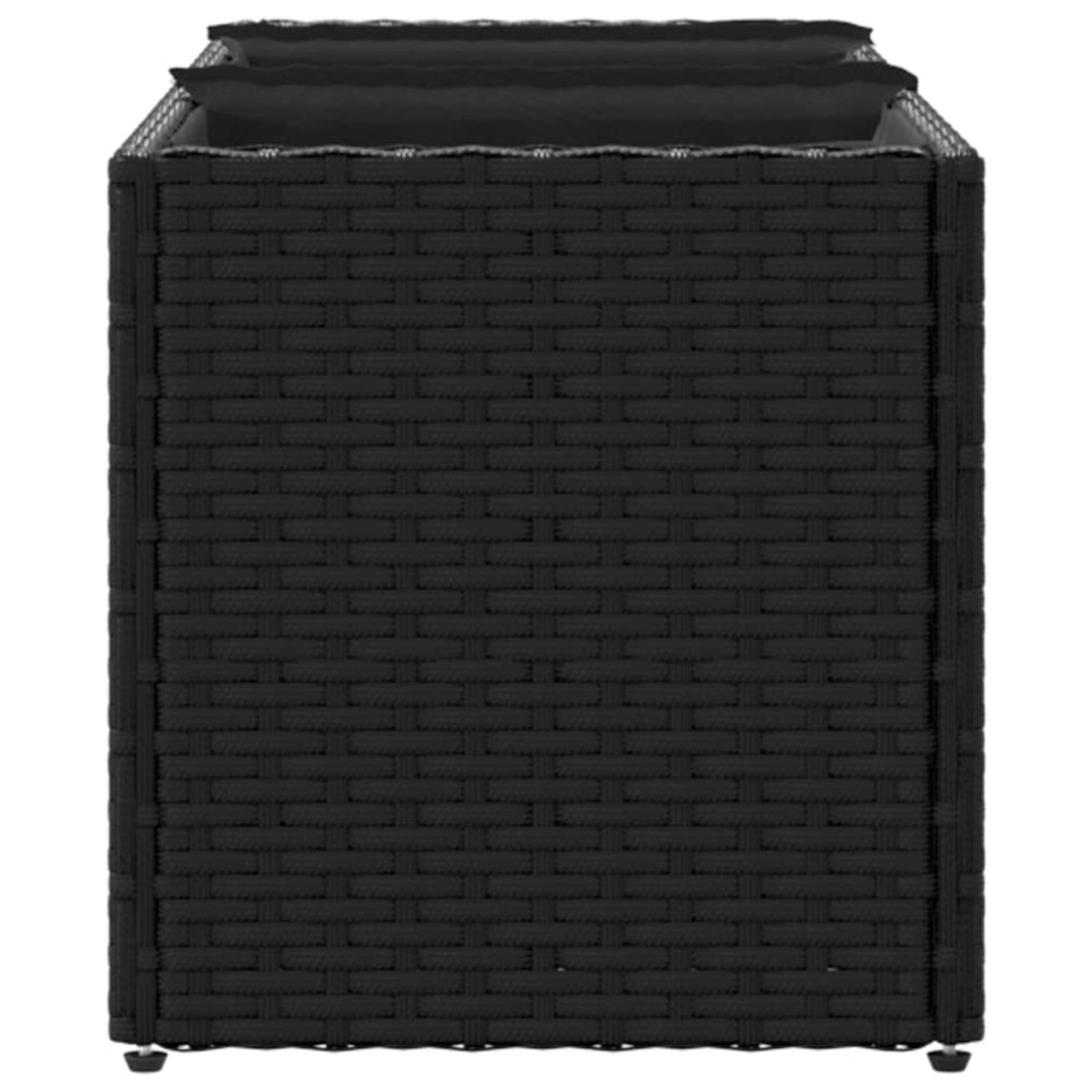 Produktbild för Odlingslådor med 3 krukor 2 st svart 105x30x32 cm konstrotting