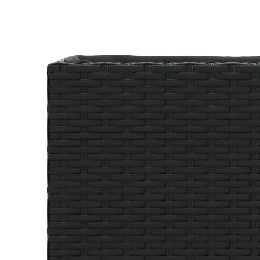 Produktbild för Odlingslådor med 3 krukor 2 st svart 105x30x32 cm konstrotting