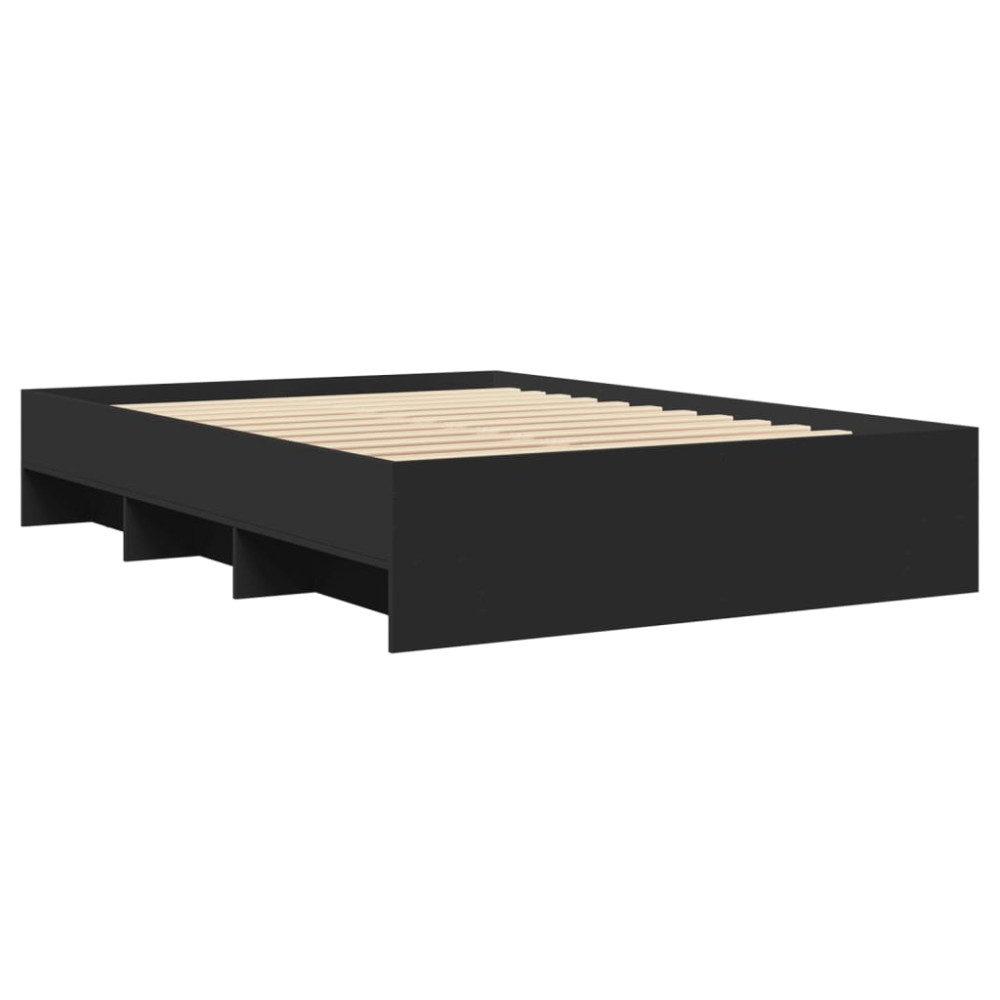 Produktbild för Sängram svart 135x190 cm konstruerat trä