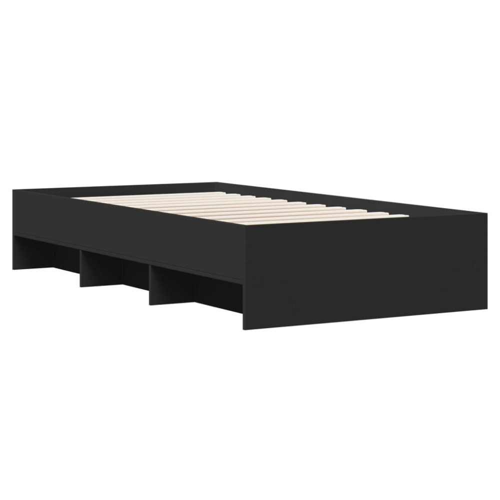 Produktbild för Sängram svart 100x200 cm konstruerad trä