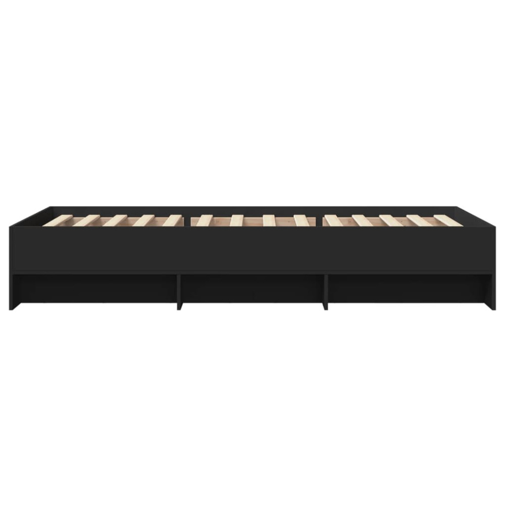 Produktbild för Sängram svart 100x200 cm konstruerad trä