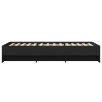 Produktbild för Sängram svart 100x200 cm konstruerad trä