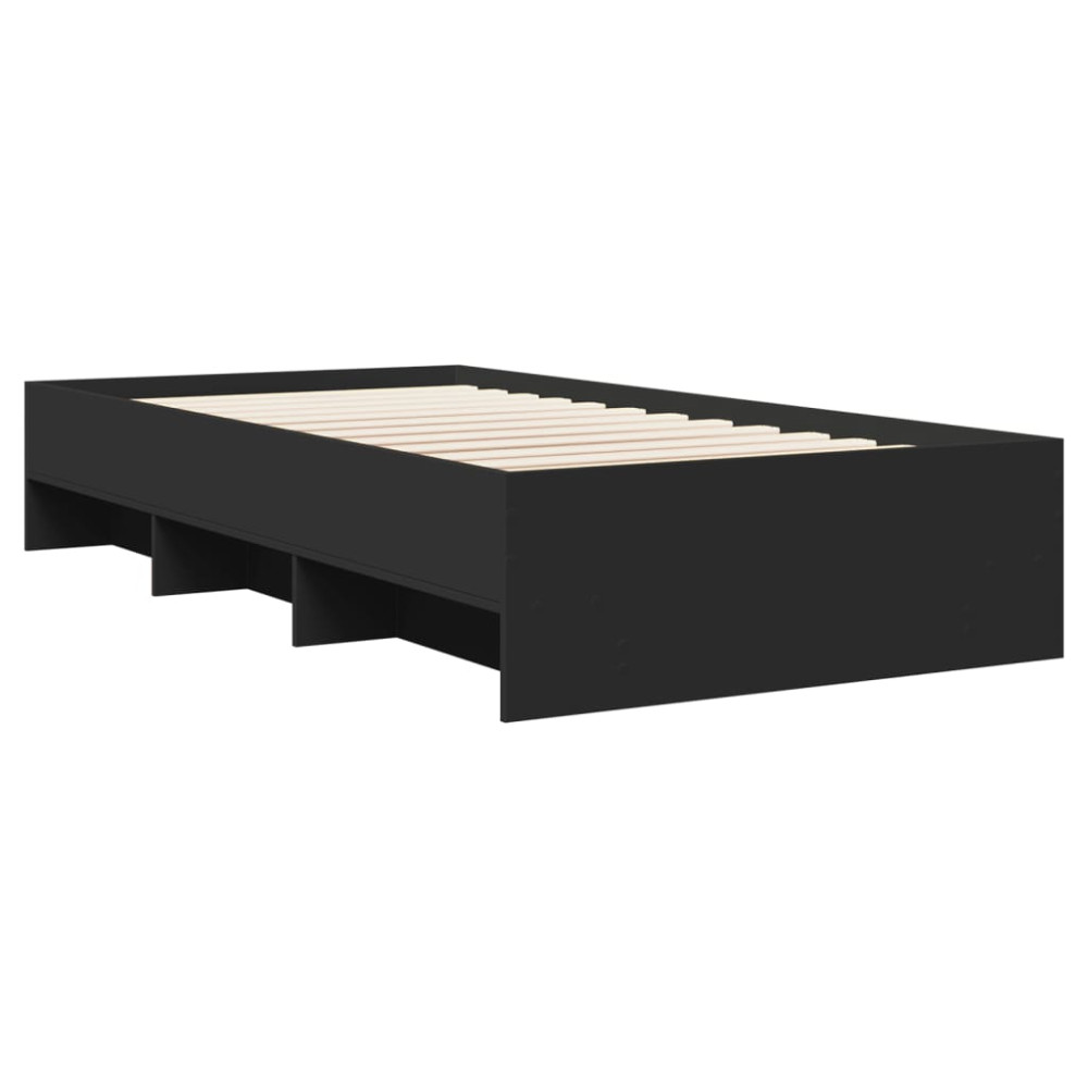 Produktbild för Sängram svart 100x200 cm konstruerad trä