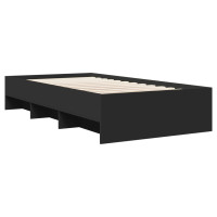 Produktbild för Sängram svart 100x200 cm konstruerad trä