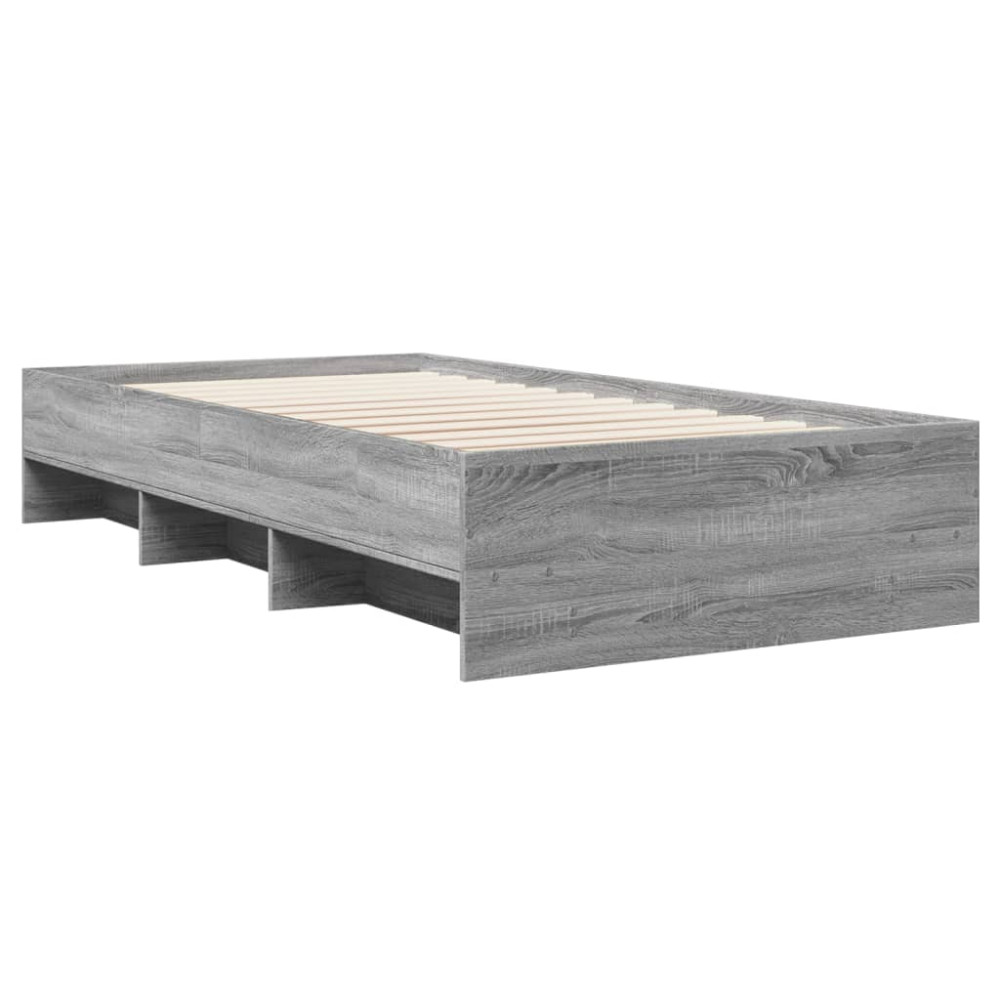 Produktbild för Sängram grå sonoma 90x190 cm konstruerad trä