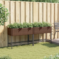Produktbild för Odlingslådor med hylla 2 st brun 90x40x75 cm konstrotting