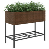 Produktbild för Odlingslådor med hylla 2 st brun 90x40x75 cm konstrotting