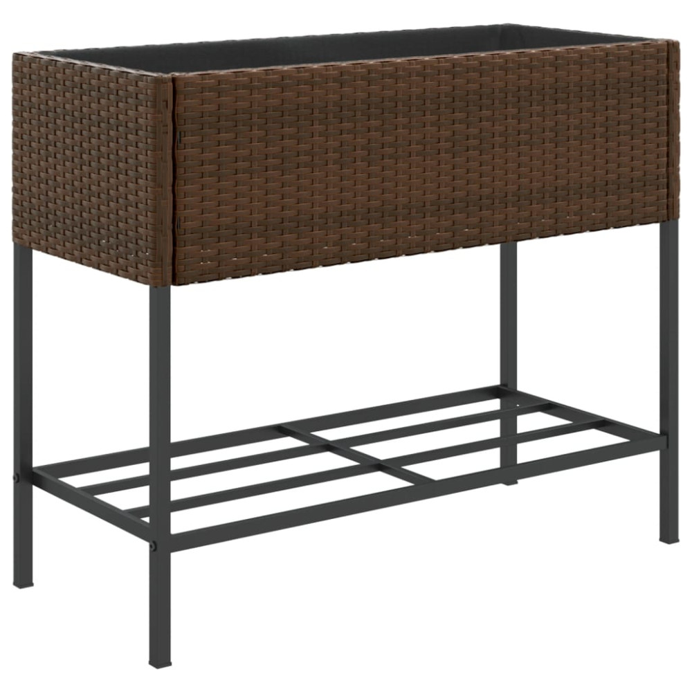 Produktbild för Odlingslådor med hylla 2 st brun 90x40x75 cm konstrotting