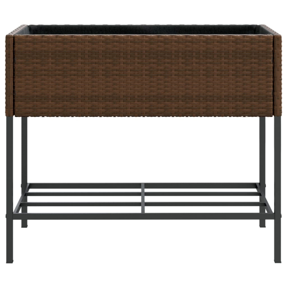 Produktbild för Odlingslådor med hylla 2 st brun 90x40x75 cm konstrotting