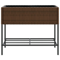 Produktbild för Odlingslådor med hylla 2 st brun 90x40x75 cm konstrotting