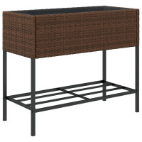 Produktbild för Odlingslådor med hylla 2 st brun 90x40x75 cm konstrotting