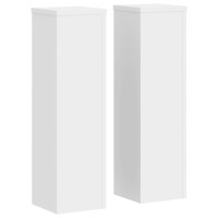 Produktbild för Växtställ 2 st vit 17x17x60 cm konstruerat trä