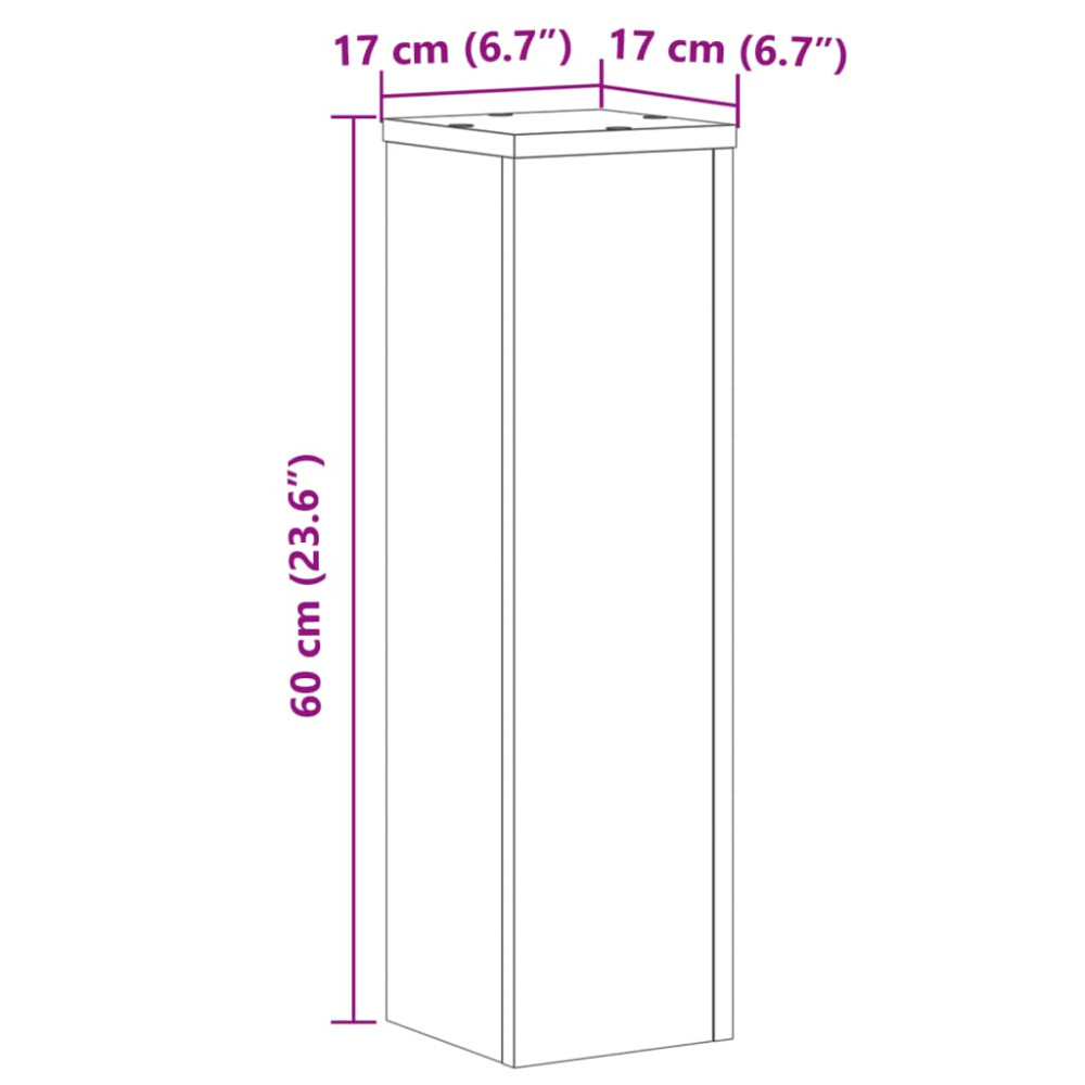 Produktbild för Växtställ 2 st vit 17x17x60 cm konstruerat trä