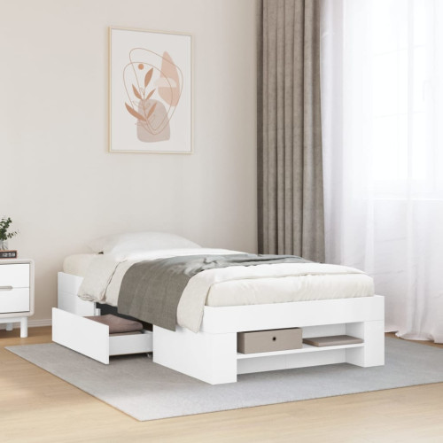 vidaXL Sängram vit 75x190 cm konstruerat trä - Sängar & Sängramar