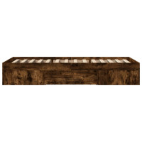 Produktbild för Sängram utan madrass rökfärgad ek 75x190 cm konstruerad trä