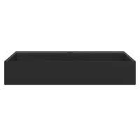 Produktbild för Handfat 60x38x11 cm mineralgjuten/marmor matt svart