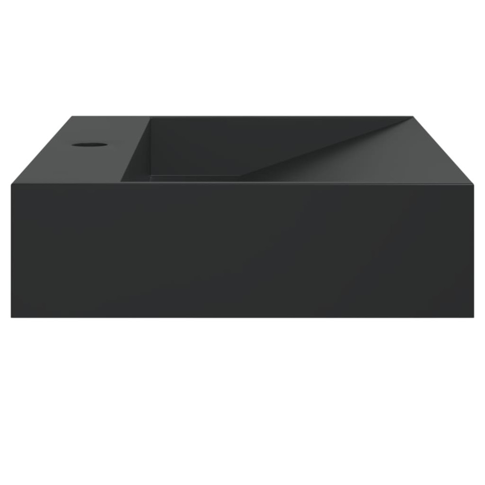Produktbild för Handfat 60x38x11 cm mineralgjuten/marmor matt svart