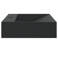 Produktbild för Handfat 60x38x11 cm mineralgjuten/marmor matt svart