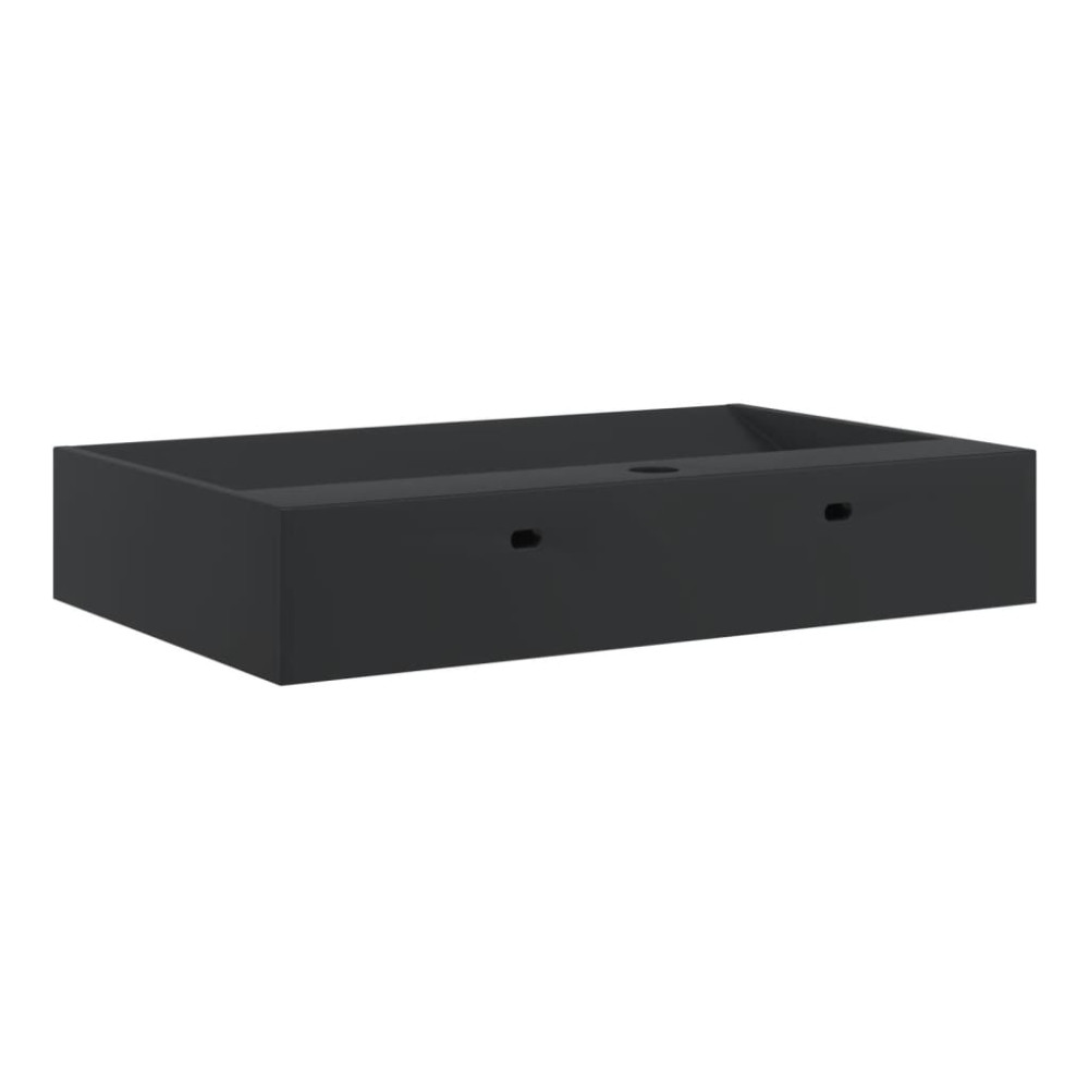 Produktbild för Handfat 60x38x11 cm mineralgjuten/marmor matt svart