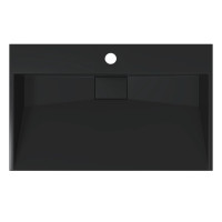 Produktbild för Handfat 60x38x11 cm mineralgjuten/marmor matt svart