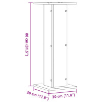 Produktbild för Växtställ 2 st åldrat trä 30x30x80 cm konstruerat trä