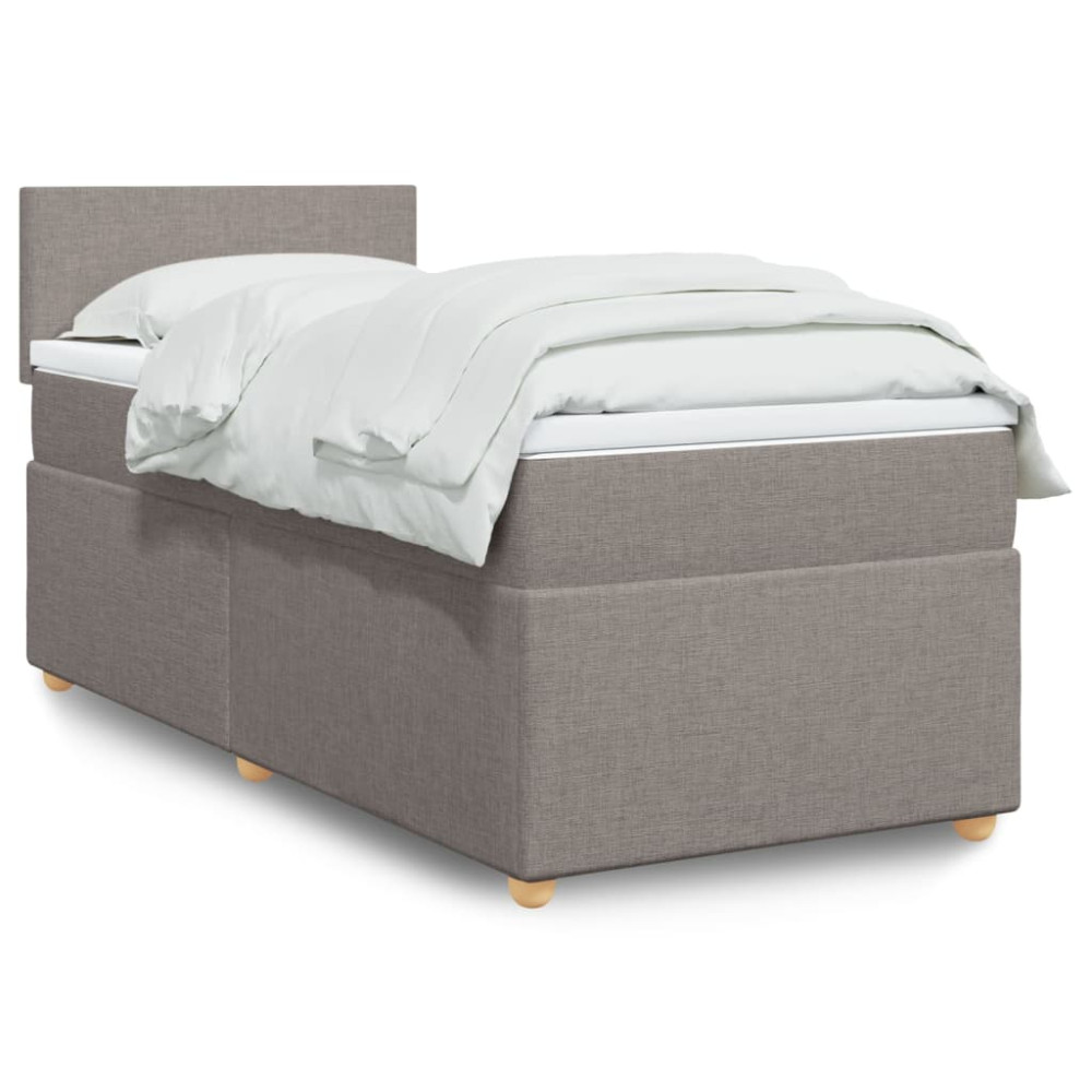 Produktbild för Ramsäng med madrass taupe 80x200 cm tyg