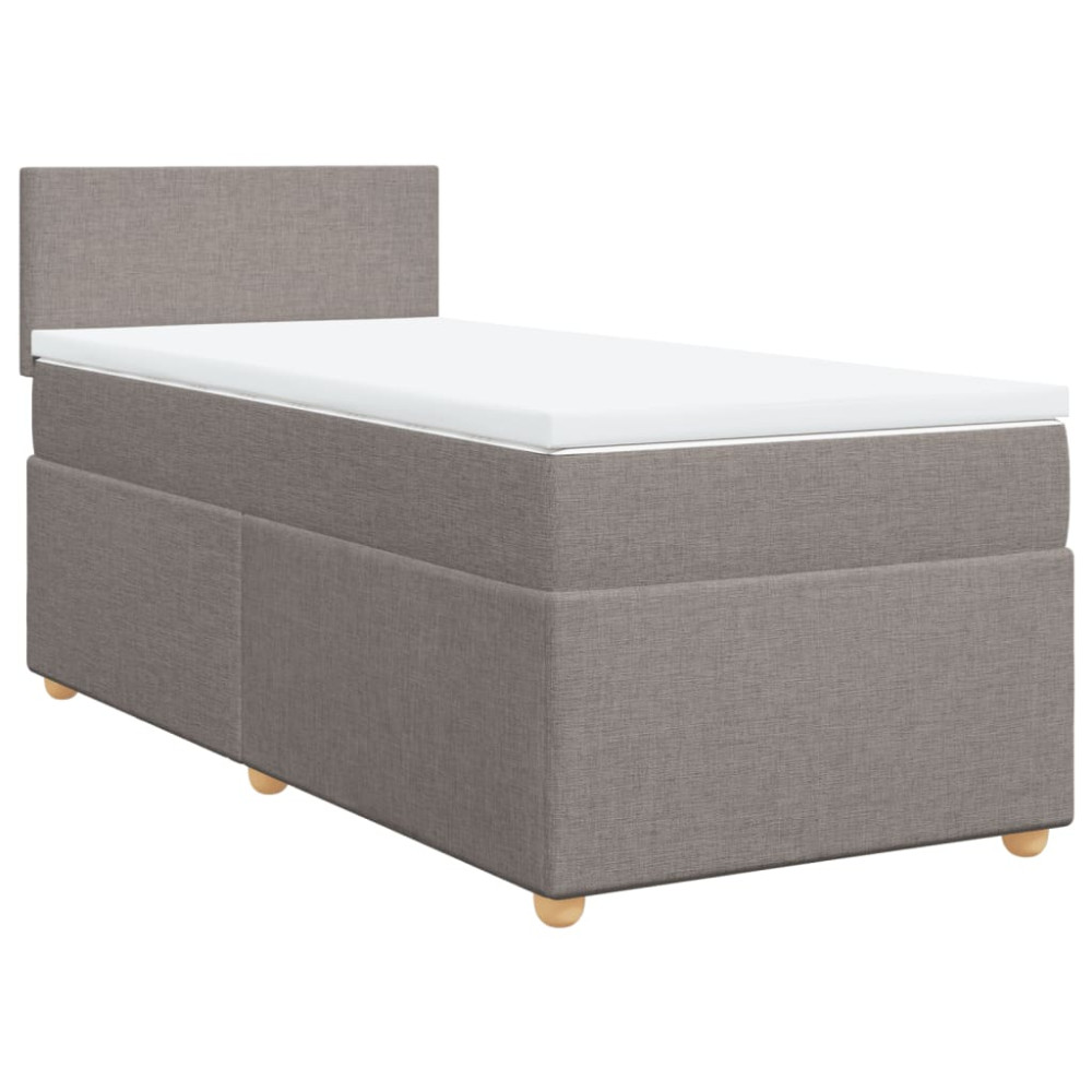 Produktbild för Ramsäng med madrass taupe 80x200 cm tyg