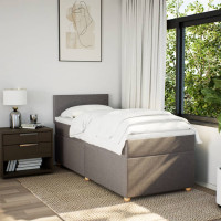 Produktbild för Ramsäng med madrass taupe 80x200 cm tyg