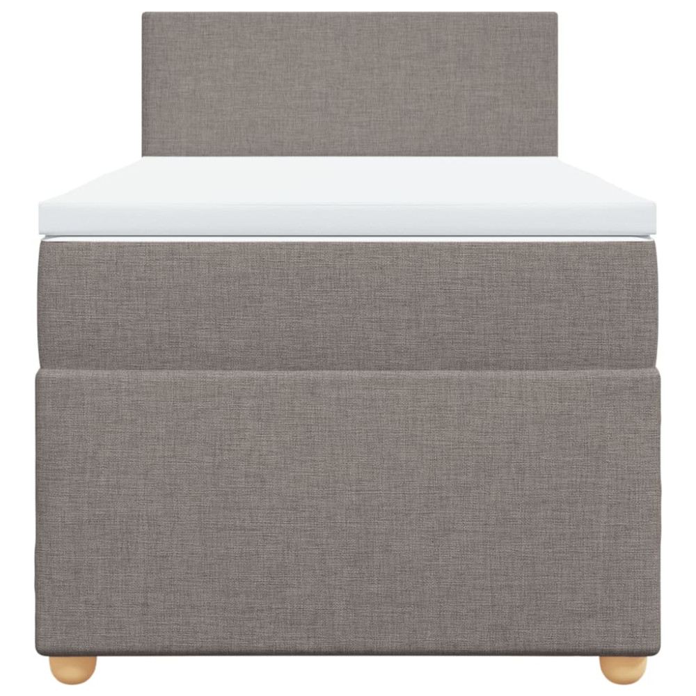 Produktbild för Ramsäng med madrass taupe 80x200 cm tyg
